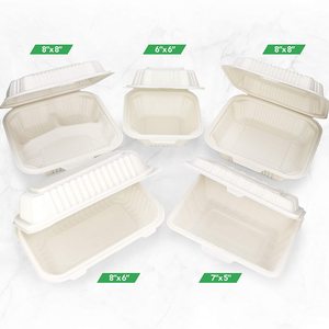 Boîte alimentaire jetable biodégradable avec couvercles, boîte écologique en amidon de maïs pour le déjeuner - Product Image 3