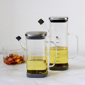 Recipiente de Vidrio Borosilicato Multifuncional de 800ml/1000ml con Tapa para Almacenamiento de Aceite en la Cocina - Product Image 5