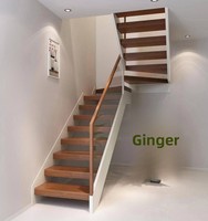 Escalier intérieur en bois massif sur mesure pour grenier, avec un design moderne et simple, et conception gratuite
