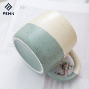 FENN Tasses à café en céramique mouchetée faites à la main Ensemble <span class=keywords><strong>de</strong></span> <span class=keywords><strong>4</strong></span> tasses à café en porcelaine pour latte/thé/lait/cacao chaud Idéal pour tasse cadeau - Product Image 5