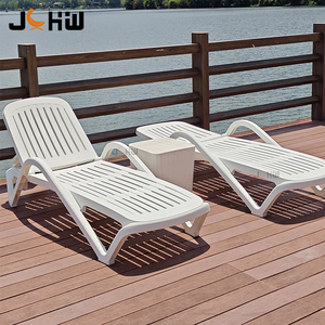 Hiện đại màu trắng có thể gập lại phòng chờ ghế cho hồ bơi sân vườn công viên ngoài trời khách sạn Lounger xách tay nhựa sunbed cho biệt thự sân thượng - Product Image 3