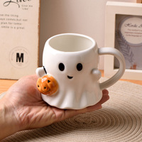 Tasse en céramique Lelyi directement de l'usine, motif fantôme amusant pour Halloween, mignonne tasse elfe citrouille