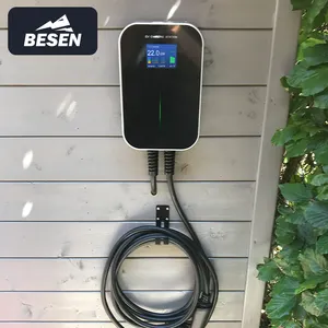 BESEN-estación de carga de coche eléctrico para uso doméstico, precio de fábrica, EV, nivel 2, 22kW, IP66, OEM