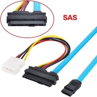 Inti tembaga Premium 70cm SFF-8482 ke kabel SATA SAS 29Pin HDD konverter dengan IDE Power untuk perangkat penyimpanan Server