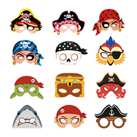 Nouvel Arrivage – Lot de 12 Masques Lunettes en Papier Thème Pirate pour Fêtes, Halloween, Anniversaires, Noël, Nouvel An, Ramadan – Décorations et Accessoires Photo