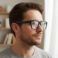 Gafas de lectura de lujo para hombre con montura óptica cuadrada de aro completo, diseño de diamante, marca FSRG, lo último en moda 2026