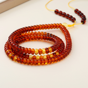 Collier de prière religieux unisexe en perles rondes ajustables de 108 perles Mala en ambre naturel dégradé de 6,5*3,5 mm, 16,7 g, cadeau - Product Image 5