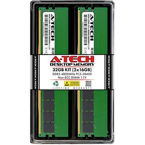 Mémoire pour ordinateur de bureau A-Tech, kit 32 Go DDR5 4800 MHz PC5-38400 Non-ECC DIMM 1,1 V - Product Image 1