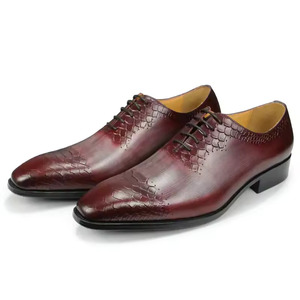 Luxury Designer VALENTINA Leather Lace-Up Pointed Breathable Lightweight Anti-Slip Patchwork Spring/Summer <b>Work</b> Shoes Men Brogue - Product Image 2