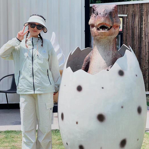 Sculpture géante décorative en forme d'œuf avec trou photo, statue d'œuf <span class=keywords><strong>de</strong></span> Pâques en fibre <span class=keywords><strong>de</strong></span> verre, statue d'œuf <span class=keywords><strong>de</strong></span> dinosaure en résine pour événements et ventes - Product Image 3