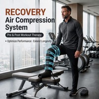 Masseur de jambes à compression d'air à 8 chambres, technologie de compression progressive, 5 modes, 30-250 mmHg, bottes de récupération enveloppantes pour les jambes entières