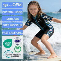 Combinaison de plongée unisexe pour enfants, 3 mm en néoprène, manches courtes, fermeture éclair sur la poitrine, imperméable, pour le surf, la natation et la plongée