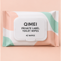 Lingettes pour toilettes OEM ODM en marque privée, 42 lingettes, avec impression personnalisée et couleur du couvercle