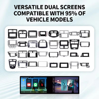 Monitor TV Mobil Layar Sentuh Universal 23.6 21.6 Inci, Navigasi, Hiburan Kursi Penumpang Depan, Autoradio Android Layar Ganda
