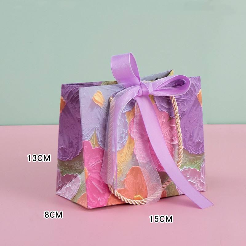 สไตล์เชือก3เส้นดอกไม้สีชมพูขนาด15*13*8ซม.