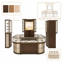 Vitrine de présentation de bijoux de luxe GZowin en acier inoxydable avec éclairage LED, vitrine en verre écologique, comptoir personnalisé étanche