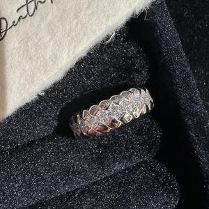 Bague en argent sterling S925, style médiéval vintage, micro-zircon, simple, basique, incrustée, tressée, avec bijoux légers, ensemble de torsades de pâte frite - Product Image 5