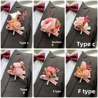 Nouvelle Fleur Artificielle Coréenne en Plastique Détachable pour Mariage, Corsage de Mariée et de Marié, Fleur de Poignet, Accessoire Photo et d'Étiquette pour Hôte
