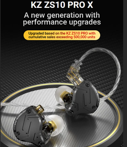 KZ ZS10 Pro X Auriculares Intrauditivos Híbridos de 10 Controladores, Carcasa Metálica Completa, Cable Desmontable Plateado de 0.75mm, Auriculares con Cable de Alta Fidelidad para Audiófilos - Product Image 2