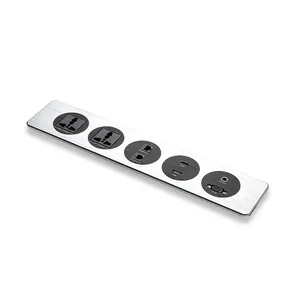 Factory supplier customized dimension metal top panel EU europe Standard Multi-function socket with usb port