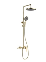 Nouvel Arrivage Ensemble de Douche Carré en Laiton Poli pour Hôtel, Haute Pression, Jet Doux, Massage, Thermostatique, Usage Domestique Complet