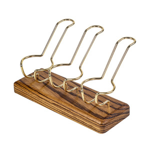 Soporte para <span class=keywords><strong>Pipas</strong></span> de Madera de Zebrano al por Mayor, con 1, 2 o 3 Ranuras |   Soporte Desmontable de Metal para Shisha para Tiendas de Artículos para Fumadores |   Yunang Smoking OEM al por Mayor - Product Image 3