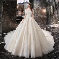 Abito da sposa con fiori 3D Vestidos De Novia 2021 abito da sposa con spalle scoperte abiti da sposa abito da sposa