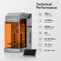 Machine de marquage laser UV Vmyth Genesis-U 5W 355nm pour verre, circuits imprimés, puces IC, codes QR, codes-barres, numéros de série, électronique - Nouveau