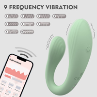 WINYI APP Ferngesteuerter Vibrator - Doppelmotoren U-Form 9 Frequenzen Klitoris G-Punkt Stimulator Massagegerät Paar-Vibrator