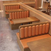 Offre Spéciale : Banquette Double Face pour Restauration Rapide, Table en Métal et Bois Durable, Chaises en Cuir – Idéal pour Cafés, Hôtels, Écoles – Fabricant Direct