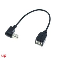 Cable de Impresora USB 2.0 Tipo B, Paquete de 2, USB 2.0 B Hembra a Tipo B Macho (90 Grados Arriba + Abajo, Ángulo Recto) Extensión Corta para Impresora