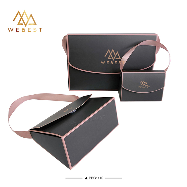 Webest Gift Boxes Wholesale Gift Candy Paper Bags Bag Custom Craft Black Gift Paper Bag with Handle