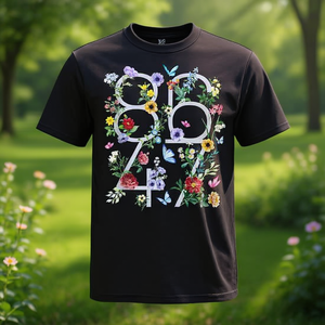 T-shirt con design floreale retrò vintage 8647, unisex, taglia media per adulti - Product Image 3