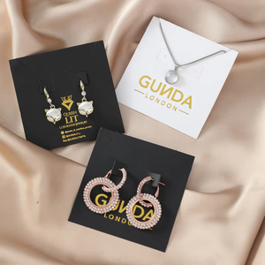 EQ EQ742 Custom Logo Card <b>Earring</b> Cardboard Packaging with Hot Stamping Luxury Jewelry Design Biodegradable & Eco-Friendly - Product Image 1
