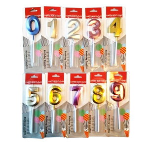 Toptan sıcak satış tek ambalaj parti doğum günü pastası dekorasyon altın dijital mum doğum günü mumlar - Product Image 1