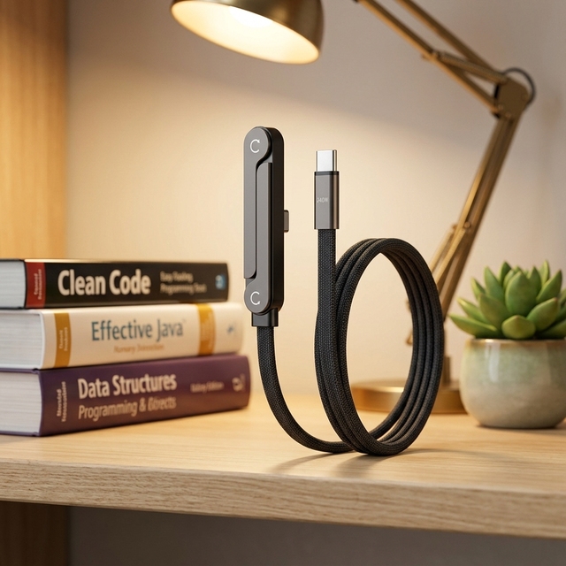 WFYEAR 240W Fast Charging, 90° Elbow Design for Gaming While Charging 90° Rotating Stand, Multi-angle Type-C Suitable for Phone