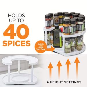 Rotatable Spice Organizer Lazy Susan Turntable Dual Spin Turntables - Product Image 2