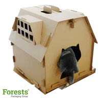 Maison à gratter écologique pour animaux de compagnie, abri amovible pour chat, grande maison intérieure en carton pour chats
