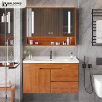 Buildgres-Meuble-lavabo élégant de 32 pouces en MDF pour salle de bain