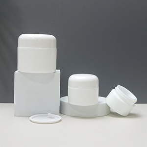 Tarros de Vidrio Opalino de Lujo de 15g 20g 30ml 50ml con Boca Ancha y Tapas Blancas para Crema Cosmética - Product Image 4