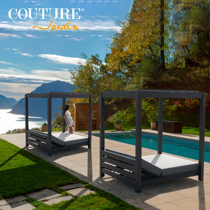 Muebles de aluminio de alta costura para jardín, sillas de salón de natación ajustables para playa, dosel para sombra de <span class=keywords><strong>Poo</strong></span> - Product Image 1