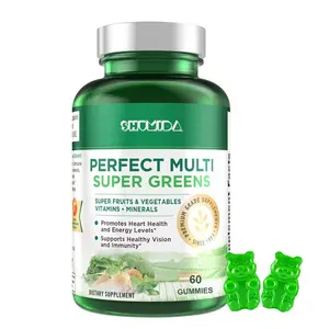 Permen gummy hijau Super untuk kesehatan pencernaan metabolisme energi sehat & sehat