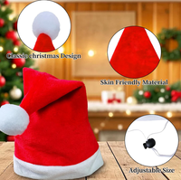 Chapeau de Père Noël pour animaux de compagnie en velours rouge polyester écologique avec bordure douce pour l'hiver