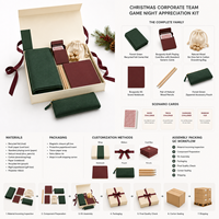 Kit Cadeau Personnalisé pour Soirée de Jeu d'Entreprise de Noël avec Tapis en Feutre, Cartes, Dés en Bois, Carnet, Crayons, Pochette et Boîte Cadeau - Fournisseur