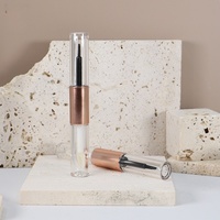 Botol Lip Gloss Eyeliner Gel Alis Bulat Transparan Yuecai Dua Sisi 3 Ukuran dengan Band Chrome Rose Gold Kosong, Logo Dapat Disesuaikan