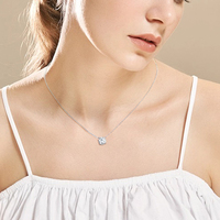 Collares Colgantes de Moissanita de 1CT 2CT 3CT para Mujer Cadenas de Plata 925 Original con Solitario Gota Joyería Fina Nupcial