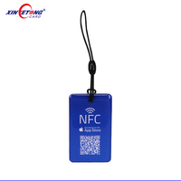 Code QR programmable par URL, étiquette RFID NFC en époxy imprimée avec anneau métallique
