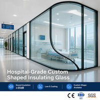 Unité de vitrage isolant sur mesure pour hôpital, double vitrage Low-E insonorisé et isolant thermiquement, mur-rideau, vente en gros