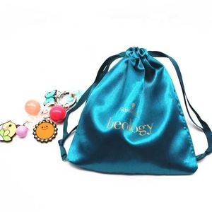 Pochette personnalisée écologique pour cosmétiques, lunettes, bijoux, cadeaux, emballage de perruques, extensions capillaires en satin avec cordon de serrage - Product Image 1