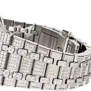 남성용 럭셔리 고급 스테인리스 스틸 VS 모이사나이트 스켈레톤 힙합 시계 기계식 무브먼트 20mm 밴드 폭 앤티크 글래스 - Product Image 6